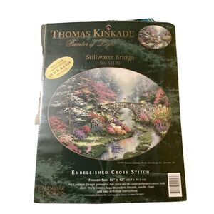 Thomas Kinkade by Candamar Designs Cross Stitch Kit Stillwater Bridge 51170 / 19